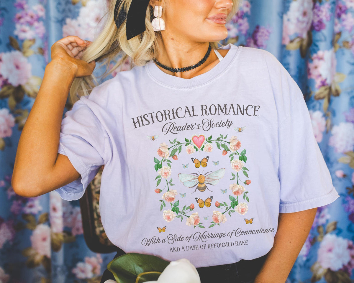 Boho Historical Romance Tee Shirt for Romance Reader Cute Bookish TShirt for Bookworm Who Loves Flowers Cozy Fairycore Shirt for Reader Graphic Tee – Feel-Good Design · Trending Graphic Apparel