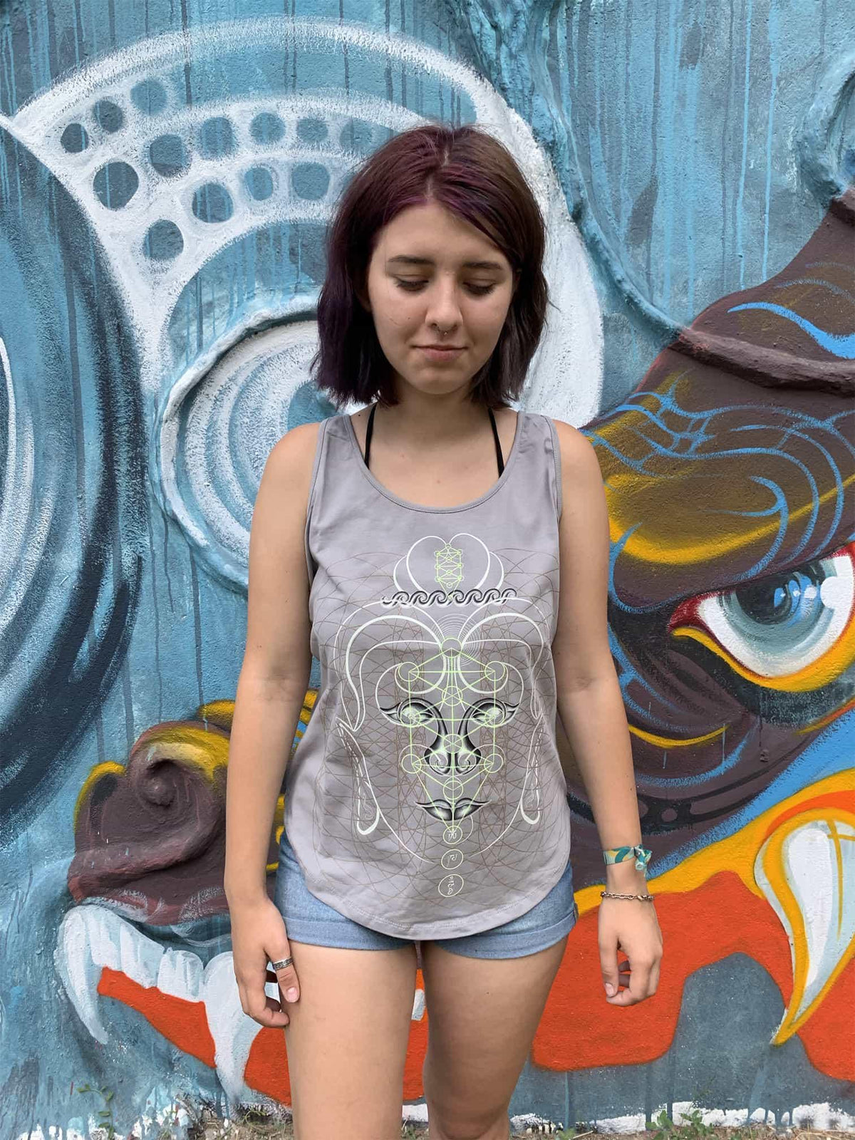 Psychedelic Top for Women Silk Screen Printed BUDDHA Visionary Shirt Active Wear Yoga Top Spiritual Clothing Buddha Shirt Pearl Graphic Tee – Feel-Good Design · Perfect For Daily Wear