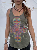 Psychedelic tank top Womens tank top Psychedelic clothing Yoga top Psychedelic shirt Festival top Sacred geometry Khaki tangktop CHANGO Tank Top – Aesthetic Look · Great Gift For Fans