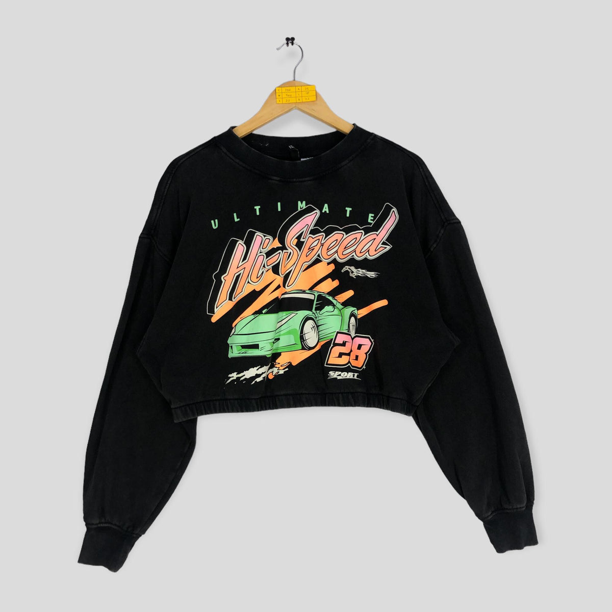 Y2K Ultimate Hi Speed Racing Car Cropped Sweatshirt Motorsport Racing Crewneck Pullover Jumper Sweater Size L Cropped Design Sweatshirt – Feel-Good Design · Must-Have Style