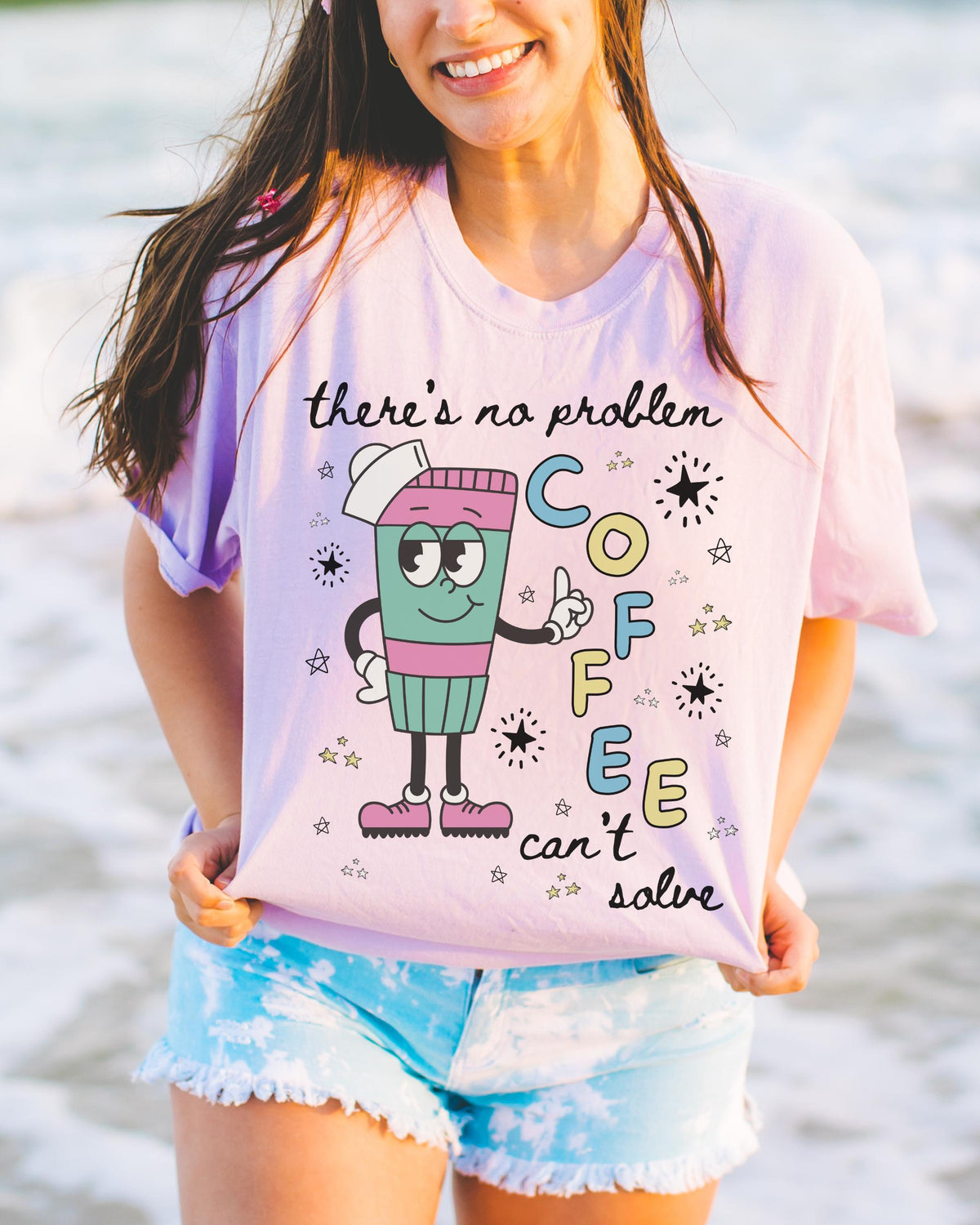 Silly Coffee Lover Gift New Mama Who Loves Coffee Cute Funny Saying Gift for Friend Adorable Y2K Aesthetic Tee Shirt for College Student Graphic Tee – Premium Graphic · Trending Graphic Apparel