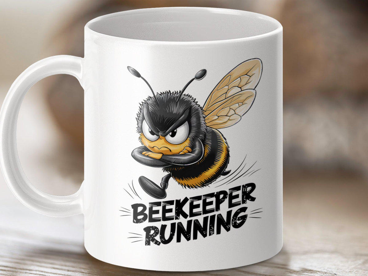 Funny Beekeeper Running Coffee Mug Bee Tea Mug Bee Gift Idea Humorous Bee Design Fun Bee Themed Mug Beekeeper Coffee Cup Graphic Tee – Bold Style · Trending Graphic Apparel