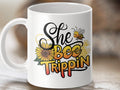She Bee Trippin Coffee Mug Funny Bee Design Bee Tea Mug Unique Bee Gift Idea Cute Sunflower Art Humorous Bee Lover Mug Graphic Tee – Cozy Vibes · Trending Graphic Apparel
