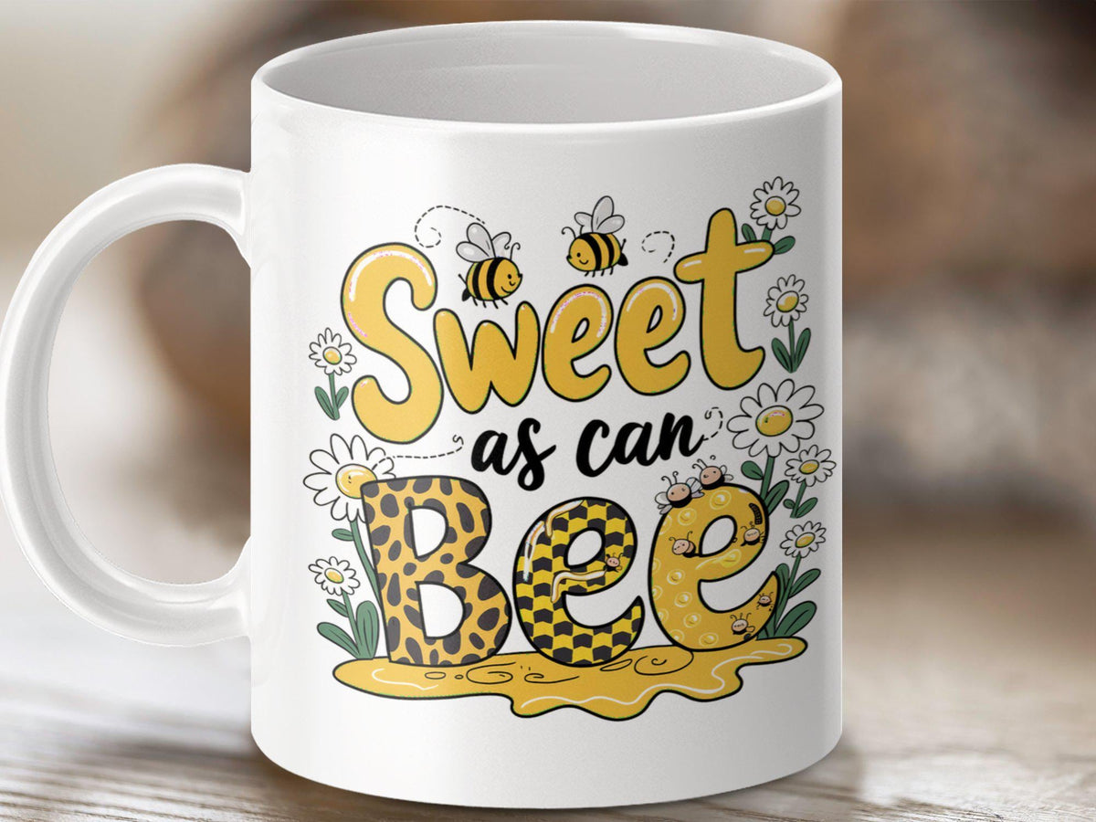 Sweet as Can Bee Coffee Mug Funny Bee Design Bee Tea Mug Cute Bee Gift Idea Adorable Honeycomb Mug Unique Bee Lover39s Cup Graphic Tee – Feel-Good Design · Top Pick For Any Outfit