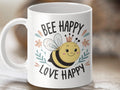 Coffee Mug with Funny Bee Design Bee Tea Mug Bee Gift Idea Bee Happy Love Happy Cute Bee Coffee Cup Fun Bee Mug for Tea Lovers Graphic Tee – Feel-Good Design · Great Gift For Fans