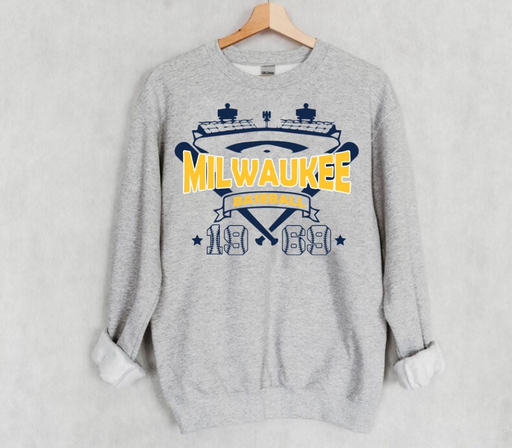 Vintage Milwaukee Baseball Retro Stadium With Est Number 1969 Sweatshirt Milwaukee Baseball Team 90s Hoodie Baseball Mom Sweatshirt Hoodie – Cozy Vibes · Great Gift For Fans