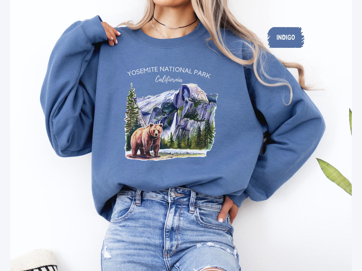 Retro Yosemite Sweatshirt Watercolor Style California Sweater Yosemite National Park gift Yosemite Souvenir Yosemite Crewneck Granola Girl Sweatshirt – Feel-Good Design · Must-Have Style