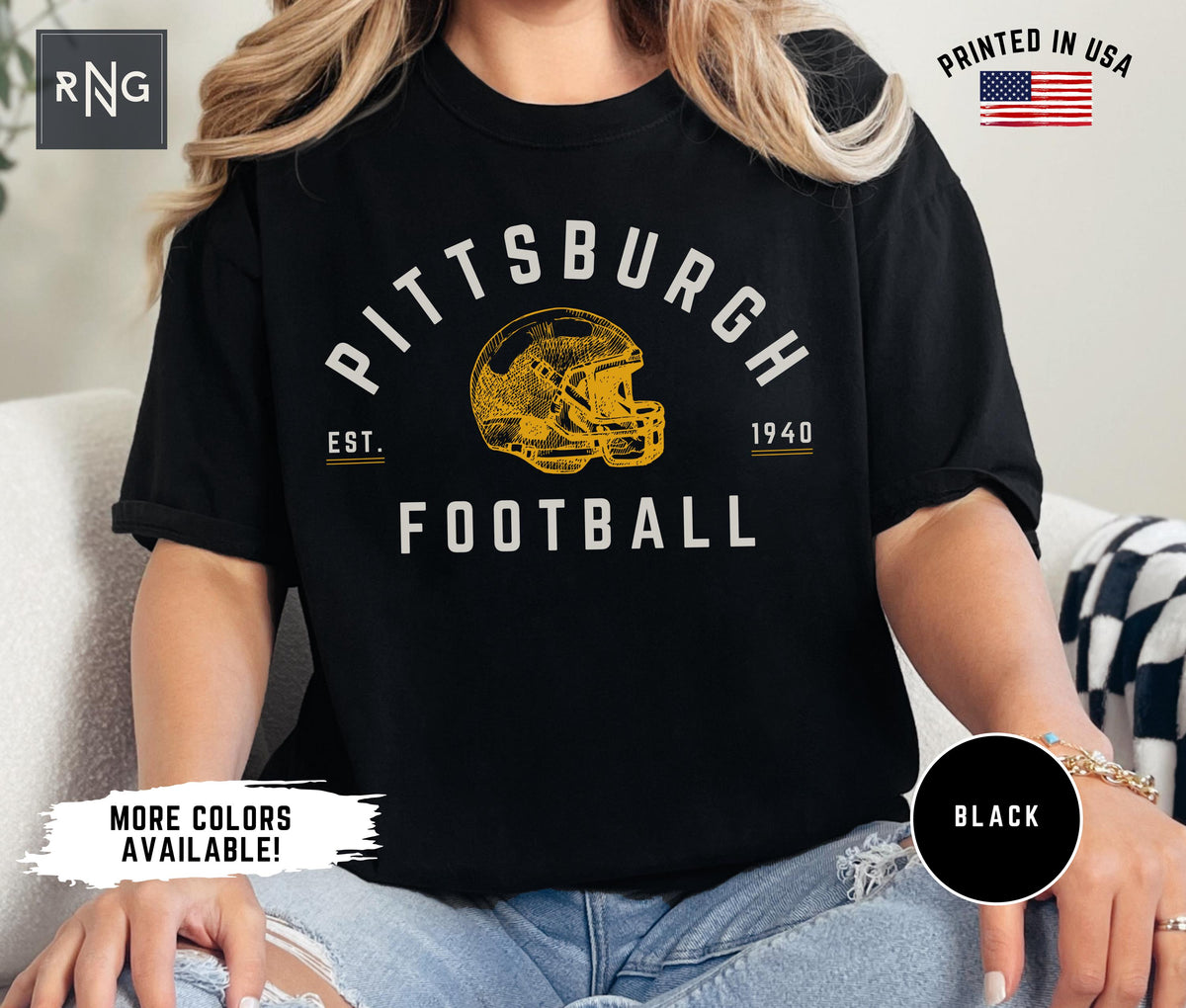 Pittsburgh Football Shirt Steeler Football Gameday Shirt Pittsburgh Football Apparel Pittsburgh Sports Apparel Retro Steeler Football Graphic Tee – Premium Graphic · High-Quality Print