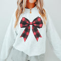 Buffalo Plaid Bow Crewneck Sweatshirt Christmas Ribbon Pullover Sweatshirt Christmas Bow Shirt Cozy Hoilday Bow Sweater Sweatshirt – Feel-Good Design · Must-Have Style