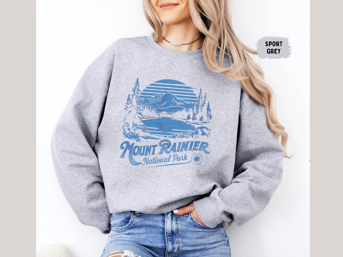 Vintage Mount Rainier National Park Sweatshirt Washington Sweatshirt Mount Rainier National Park gifts Mount Rainier Souvenir Hiking shirt Sweatshirt – Premium Graphic · Great Gift For Fans