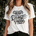 White Bella Canvas 3001 Mockup Tshirt Mockup 3001 Bella Canvas Shirt Model Mockup T Shirt Mockup Bella Canvas T Shirt White Shirt Mockup Graphic Tee – Easygoing Wear · Perfect For Daily Wear