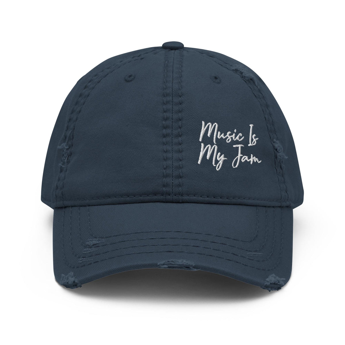 Music Is My Jam Distressed Hat Musician hat Singers Hat Festival Hat Music Lover hat Graphic Tee – Soft Feel · High-Quality Print