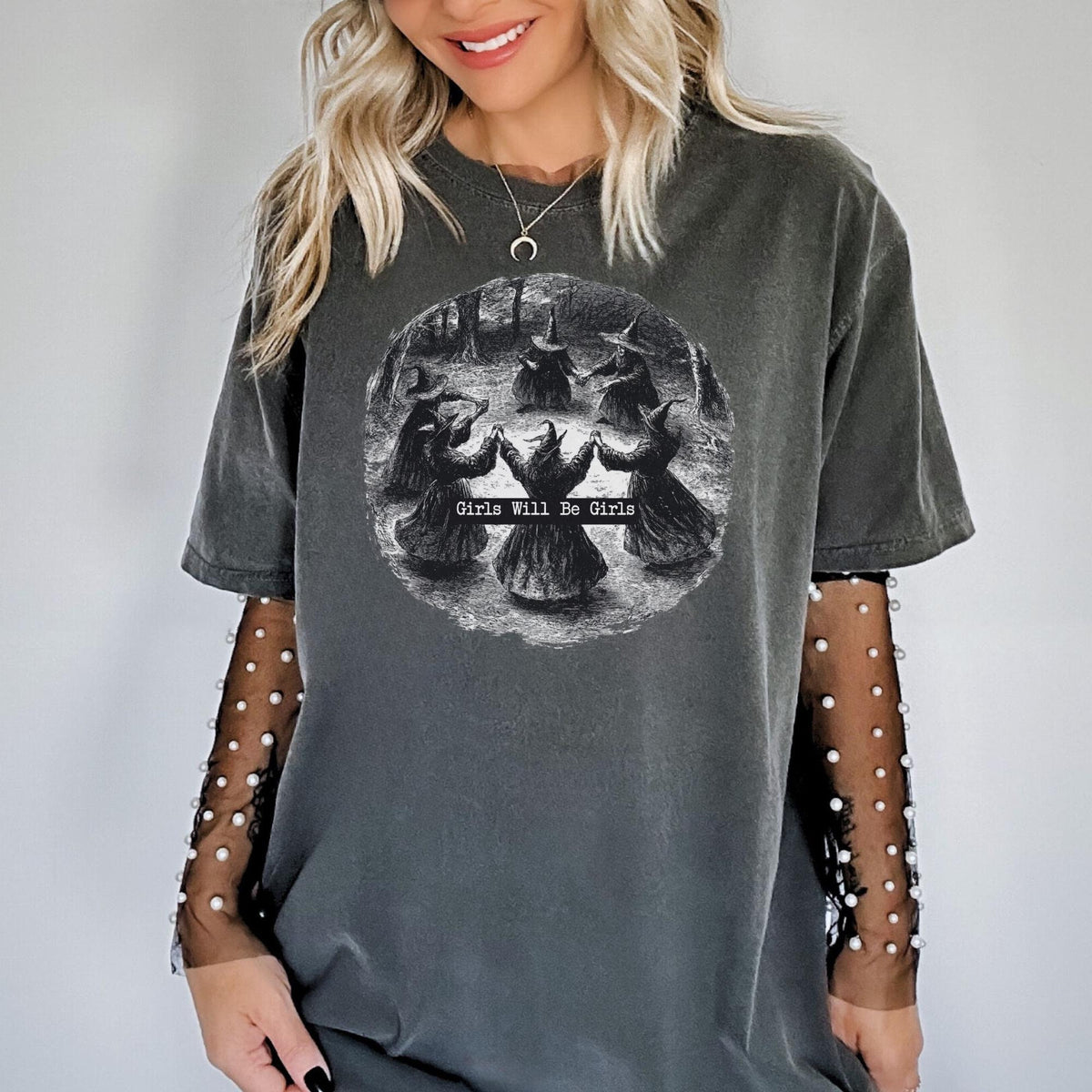 Girls Will Be Girls Halloween Witch Shirt Witch Tshirt Halloween Women Shirt Witchy Vibes Tees Halloween Gift for Women Graphic Tee – Feel-Good Design · High-Quality Print