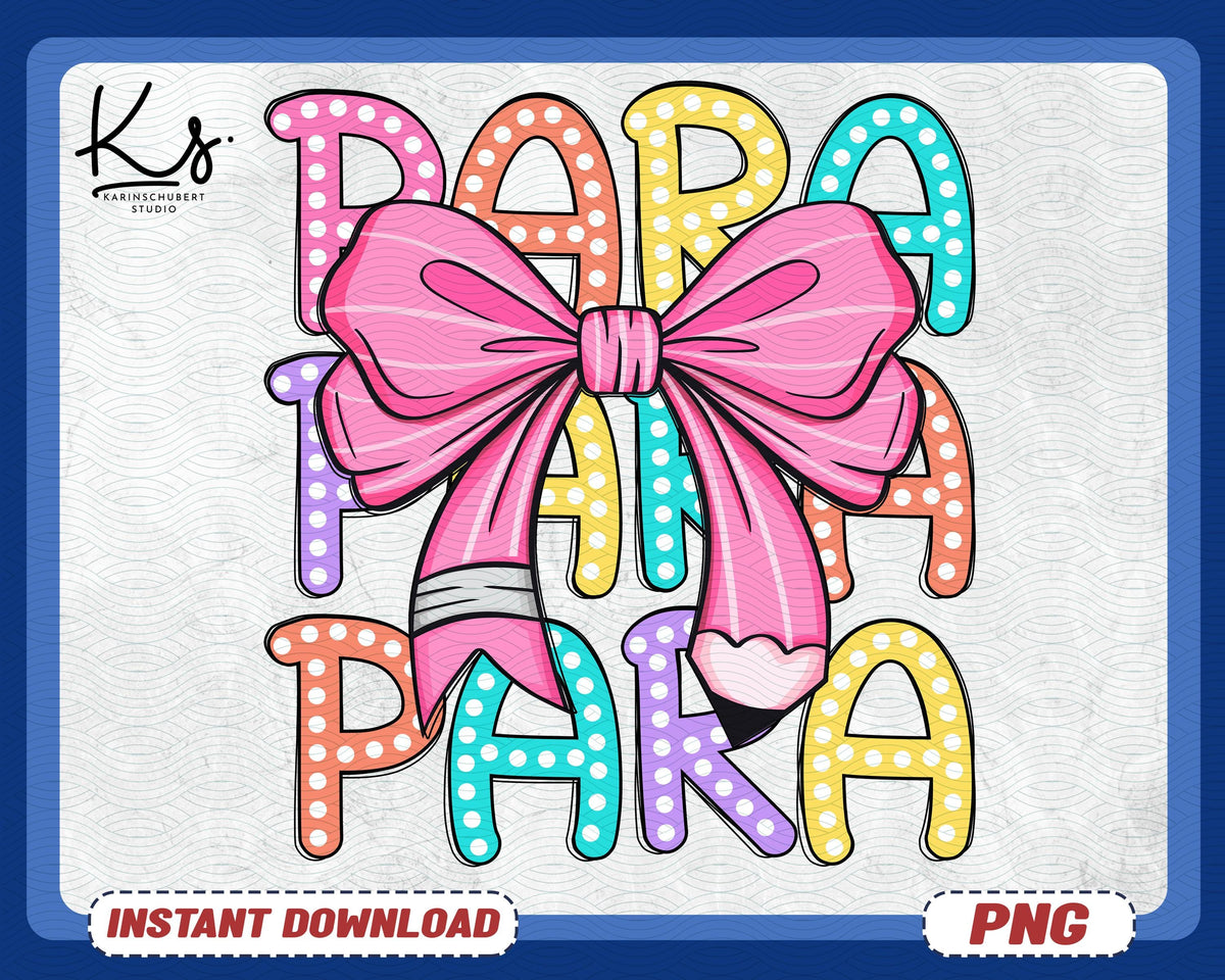 Para Png Paraprofessional Png Back To School Coquette Png Pencil Bow Png Teacher Pencil Png Kindegarten Png Prek 1st 2nd 3rd Grade Png Graphic Tee – Soft Feel · Perfect For Daily Wear