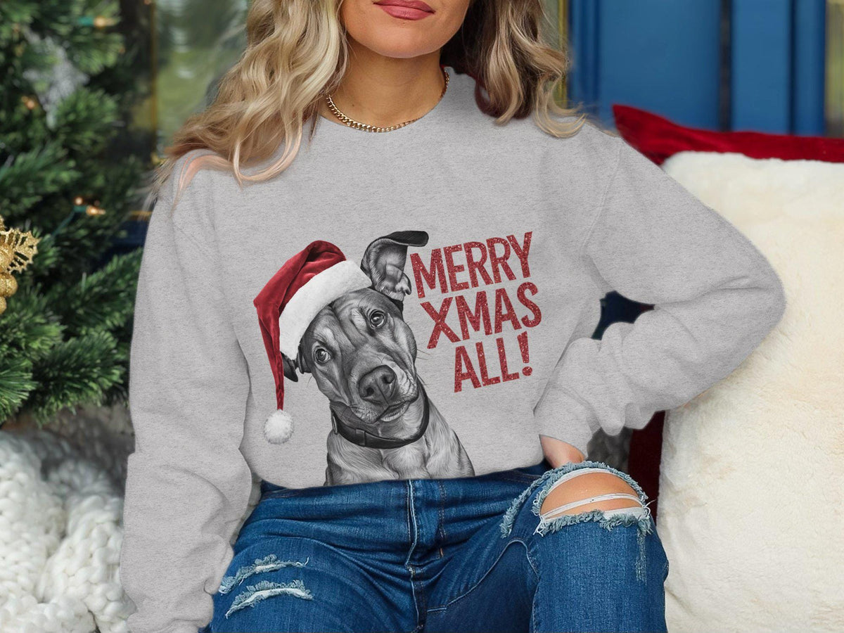 Xmas Sweater Christmas Sweatshirt Rhodesian Ridgeback Dog Santa Hat Dog Lover Gifts Pet Christmas Shirt Holiday Season Merry Xmas Jumper Sweatshirt – Warm & Stylish · Top Pick For Any Outfit