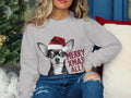 Xmas Sweater Christmas Sweatshirt Chihuahua Dog Santa Hat Dog Lover Gifts Pet Christmas Shirt Holiday Season Merry Xmas Jumper Sweatshirt – Bold Style · Top Pick For Any Outfit