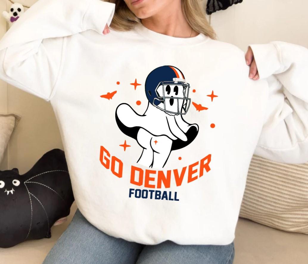 Go Denver Football Vintage Funny Ghost Sweatshirt Denver Football Team Spooky Season Hoodie Halloween Sweatshirt Football Mom Shirt Hoodie – Everyday Comfort · Trending Graphic Apparel