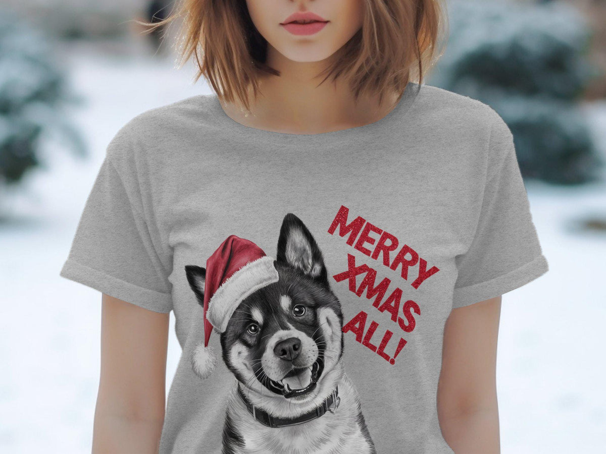 Xmas TShirt Christmas T Shirt Akita Dog Santa Hat Dog Lover Gifts Pet Christmas Shirt Holiday Season Merry Xmas TShirt Graphic Tee – Easygoing Wear · Great Gift For Fans