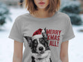 Xmas TShirt Christmas T Shirt Border Collie Dog Santa Hat Dog Lover Gifts Pet Christmas Shirt Holiday Season Merry Xmas TShirt Graphic Tee – Bold Style · Top Pick For Any Outfit