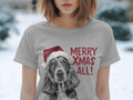 Xmas TShirt Christmas T Shirt Cocker Spaniel Dog Santa Hat Dog Lover Gifts Pet Christmas Shirt Holiday Season Merry Xmas TShirt Graphic Tee – Warm & Stylish · Great Gift For Fans