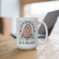 Cute Science Teacher Coffee Mug Retro Flowers in Outer Space Learning is a Blast Trendy Back To School Elementary School Teacher 15 Oz Cup Graphic Tee – Everyday Comfort · Perfect For Daily Wear