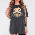 Bloom Skull Shirt Halloween Shirt Floral Skull Boho Graphic Tee Womens Fall Shirt Flower Skull Skeleton Blooms Graphic Tee – Cozy Vibes · High-Quality Print