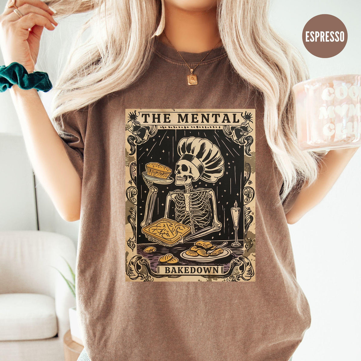 Funny Baking Shirt Skeleton Tarot Card ShirtHaving A Mental Bake Down Shirt Halloween Chef Shirt Cookie Baking Shirt Bread Baker Gift Graphic Tee – Easygoing Wear · Great Gift For Fans