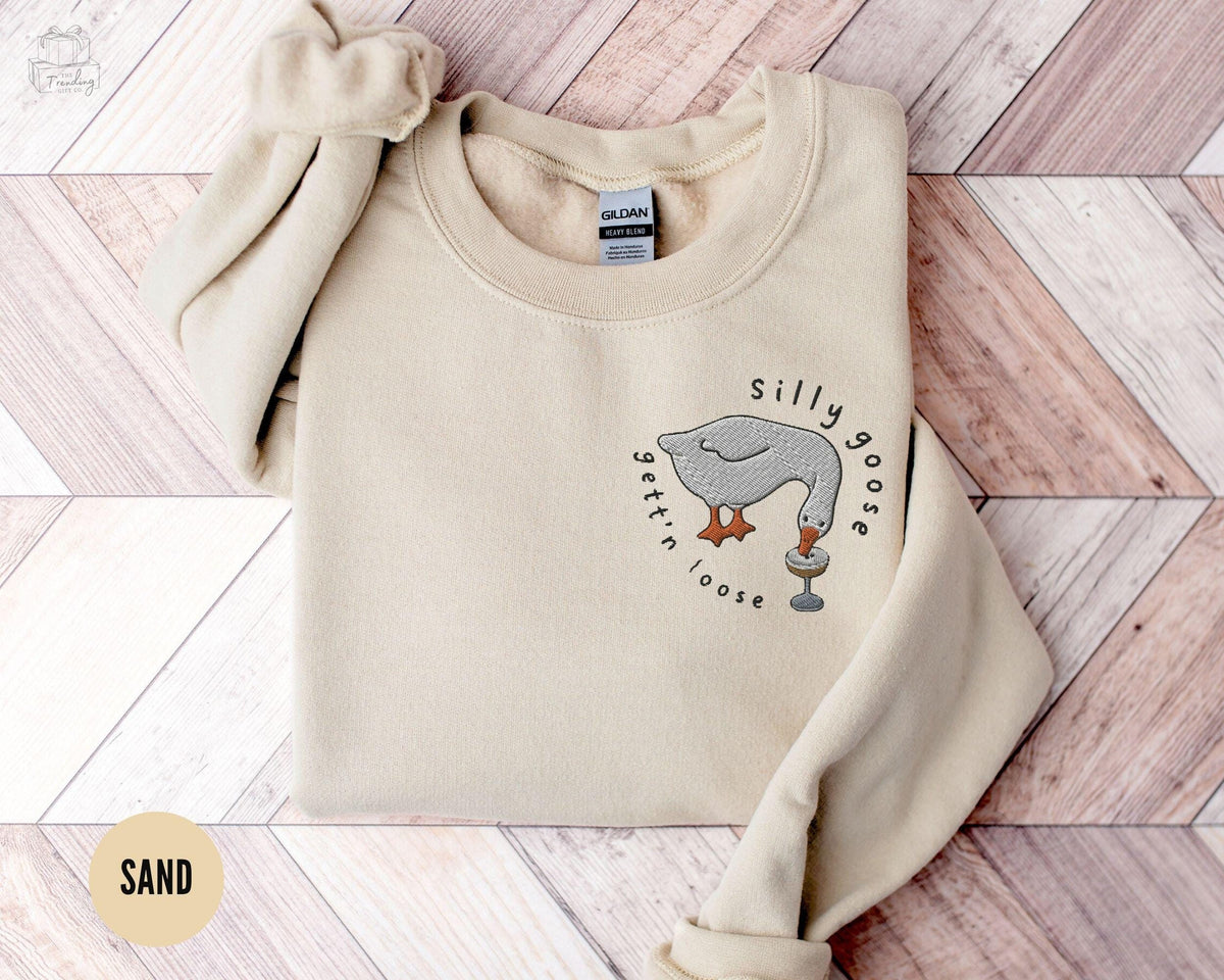 Silly Goose Embroidered Sweatshirt Espresso Martini Sweater Funny Goose Lover GiftDrinking Shirt Trendy Fall Signature Cocktail Crewneck Sweatshirt – Fan Favorite · Must-Have Style