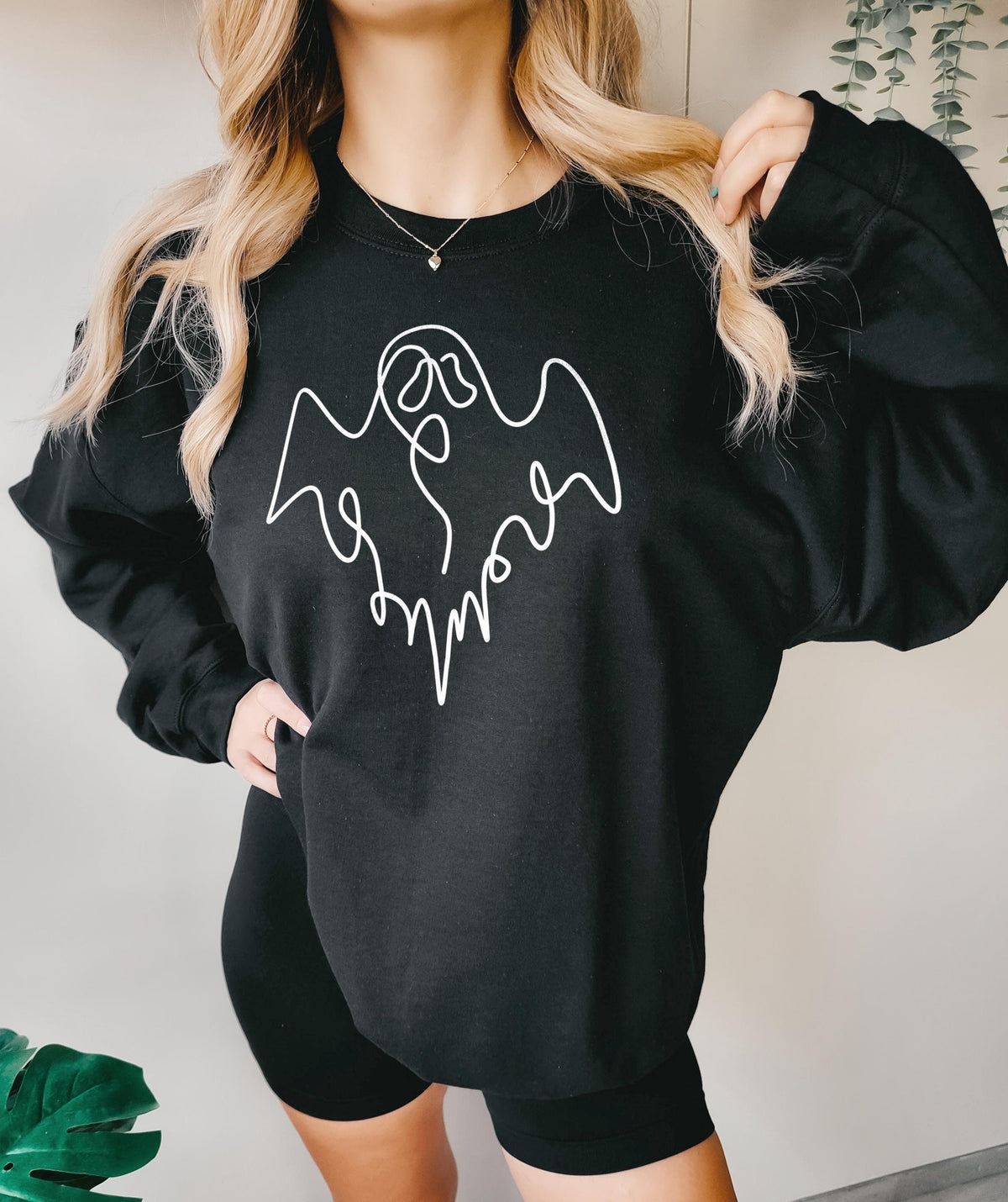Halloween Ghost Sweatshirt Womens Halloween Sweatshirt Cozy Cute Fall Top Sweatshirt – Premium Graphic · High-Quality Print