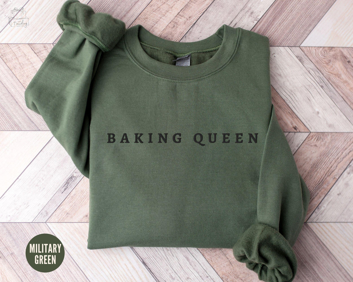 Embroidered Baking Sweatshirt Baking Queen Shirts Cookie Baker Crewneck Baking Lover Bread Making Sweater Homestead Chef Christmas Gifts Sweatshirt – Everyday Comfort · Great Gift For Fans