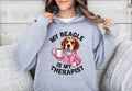 Funny Dog Therapist Unisex Hoodie My Beagle Is My Therapist Hoodie Drinking Coffee Dog Lover Gift Sweatshirt Hoodie – Everyday Comfort · Trending Graphic Apparel