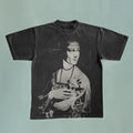 Leonardo Da Vinci Bleached shirt Lady with an Ermine Handmade Bleached Unisex Faded black cotton t shirt Vintage Gift for him Gift for her Graphic Tee – Premium Graphic · Must-Have Style