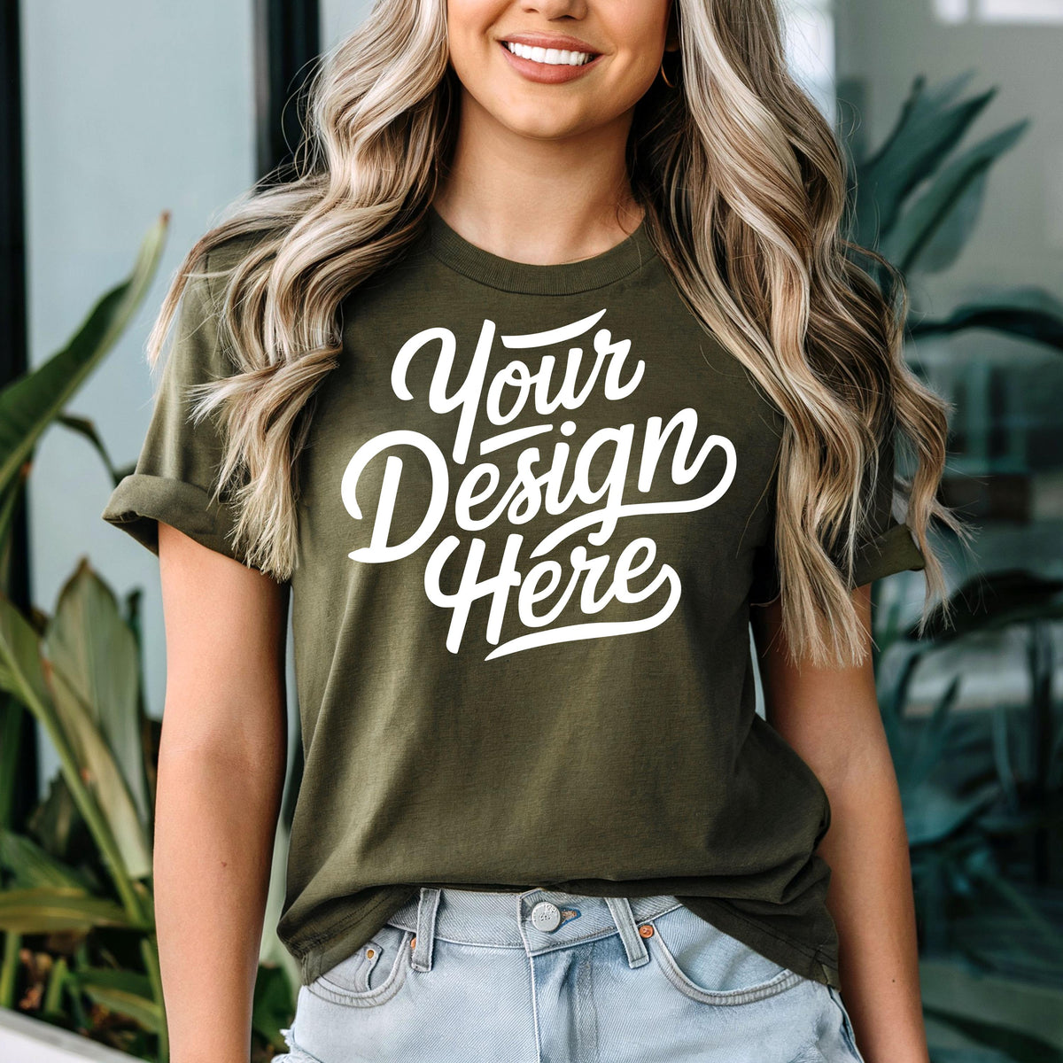 Army Green Bella Canvas 3001 Mockup T shirt Mockup 3001 Army Green Shirt Model Mockup Army Green Shirt Mockup Army Green Heather Mockup Graphic Tee – Aesthetic Look · Must-Have Style