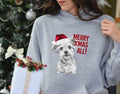 Maltese Dog Wearing Red Santa Hat Merry Xmas All Hoodie Christmas Puppy Hoodie Xmas Jumper Day Hoodie Cute Dog Christmas Hoodie Hoodie – Soft Feel · Perfect For Daily Wear