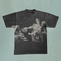 Judith Beheading Holofernes Bleached shirt Handmade Bleached Unisex Faded black cotton t shirt Vintage Gift for him Gift for her Graphic Tee – Warm & Stylish · Trending Graphic Apparel