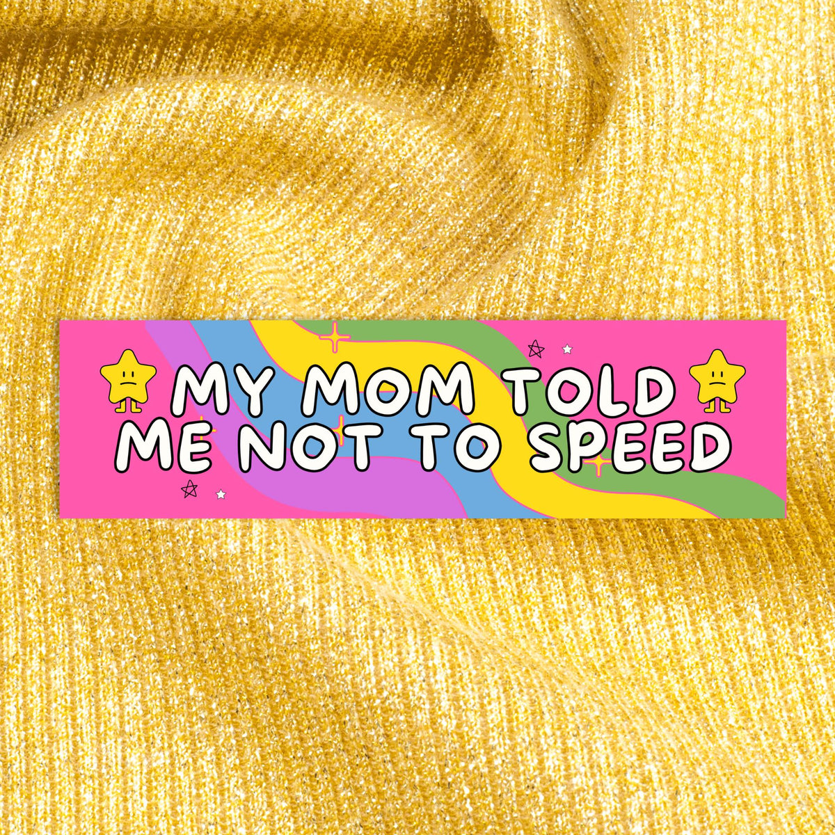 Funny Sixteenth Birthday Gift for New Driver Silly Y2K Aesthetic Bumper Sticker for Anxious Driver Slow Driver Bumper Sticker with Stars Graphic Tee – Bold Style · Perfect For Daily Wear