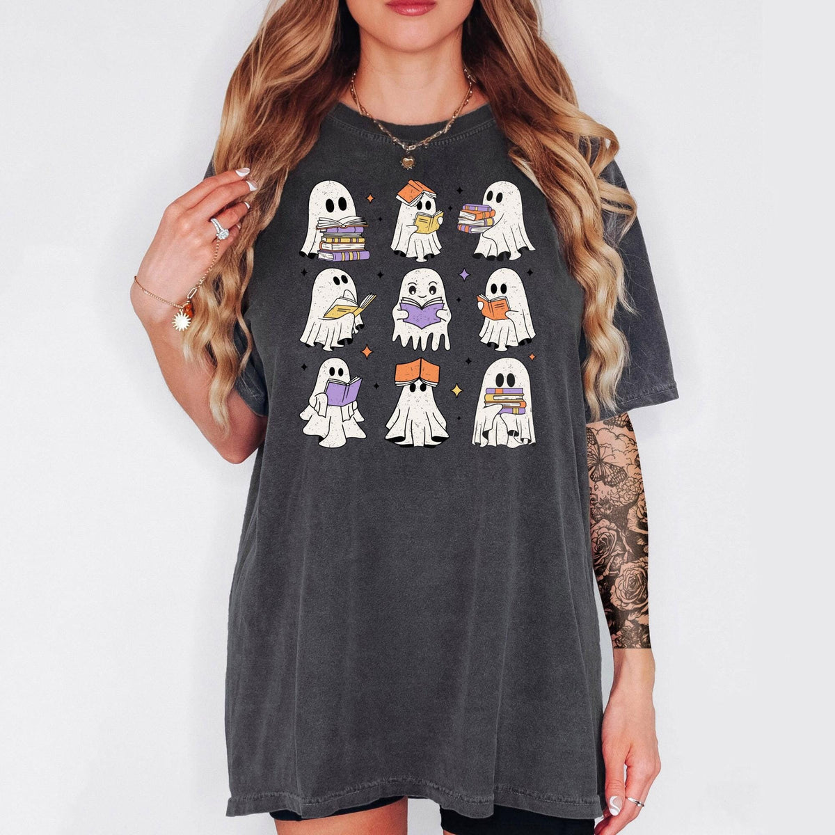 Ghost Reading Books Shirt Bookish Halloween Shirt Teacher Librarian Halloween Gift Halloween Book Lover Halloween Cats Graphic Tee – Fan Favorite · Trending Graphic Apparel