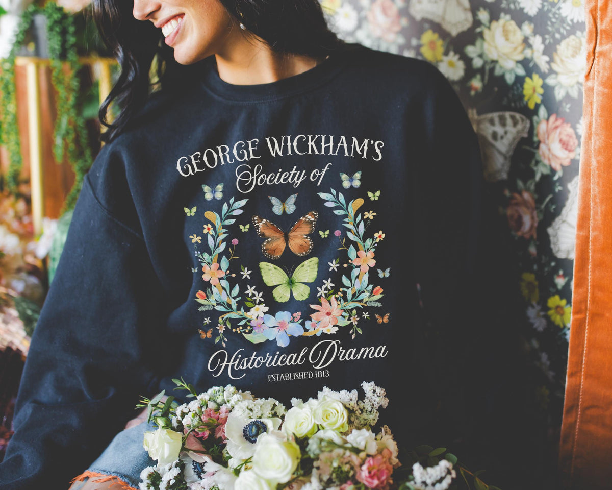 Pride and Prejudice Jane Austen Sweatshirt for Book Lover Silly George Wickham Classic Literature Crewneck for Historical Romance Reader Sweatshirt – Feel-Good Design · Great Gift For Fans
