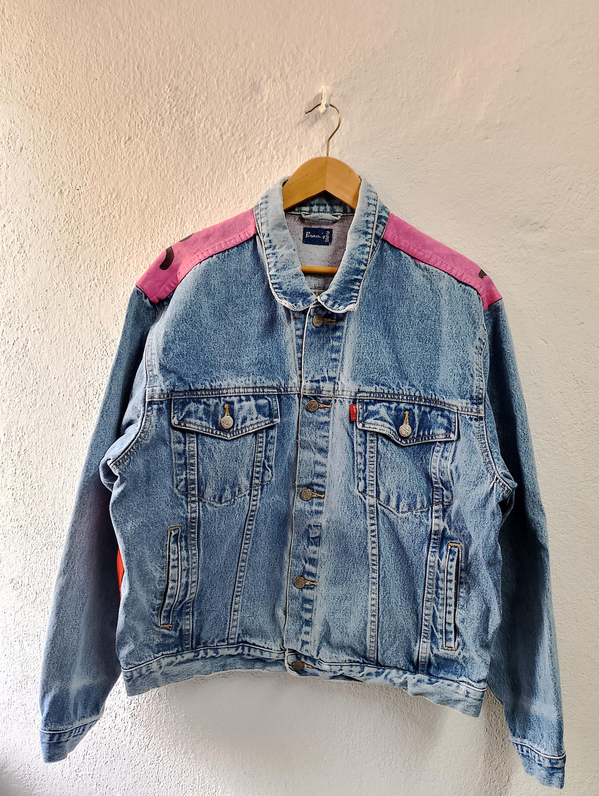 Brams Paris denim jacket custom painting Large Graphic Tee – Cozy Vibes · Perfect For Daily Wear
