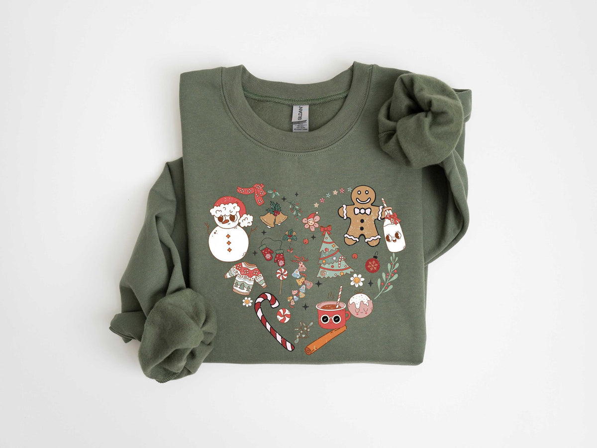 Christmas Sweatshirt Holiday Shirt Little Things Favorite Doodles Christmas Shirt for Women Christmas Party Sweatshirt Christmas Sweater Sweatshirt – Premium Graphic · Must-Have Style