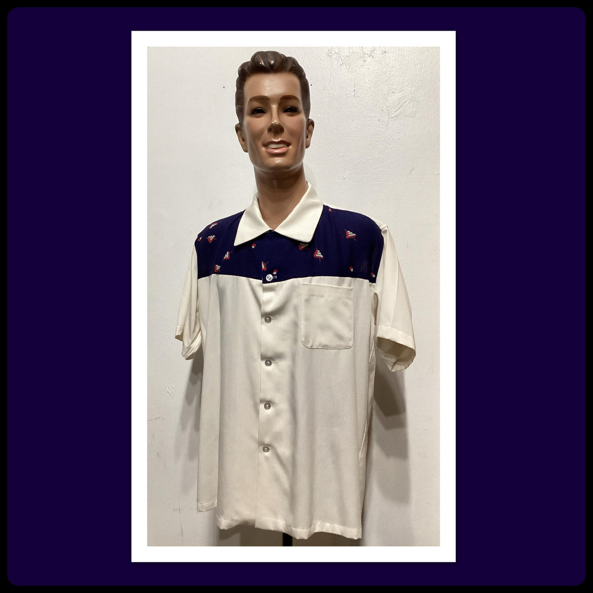 HR001 195039s vintage reproduction original atomic print rayon quotRock N Rollquot shirt by Hollywood Rogue Graphic Tee – Bold Style · Must-Have Style