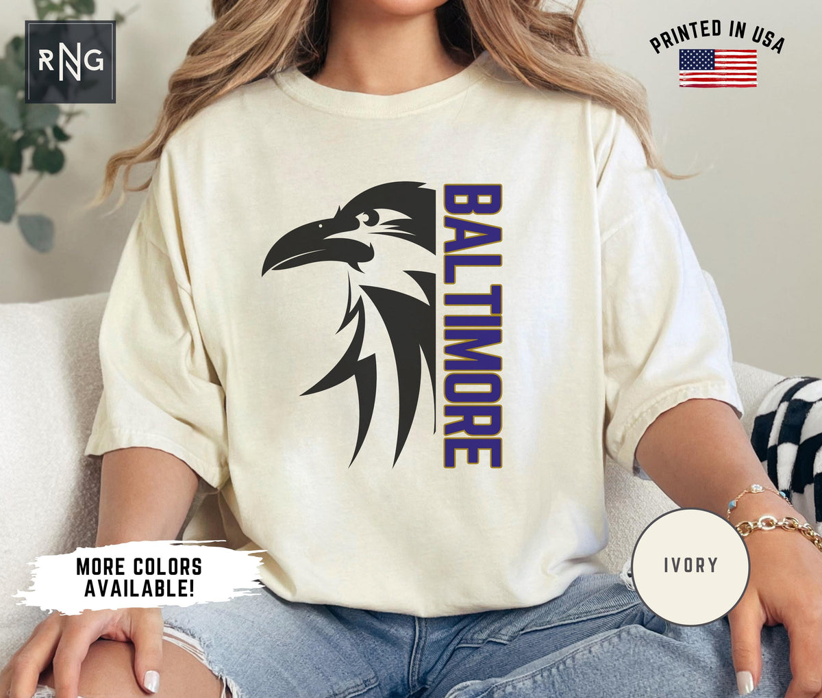 Baltimore Football Shirt Raven Football Shirt Baltimore Football Apparel Baltimore Sports Apparel Retro Raven Football Gift Graphic Tee – Everyday Comfort · Must-Have Style