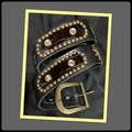 T020 194039s style black leather gold tone studded rockabilly western biker belt with black faux lizard inlay 38quot waist T020 Graphic Tee – Aesthetic Look · High-Quality Print