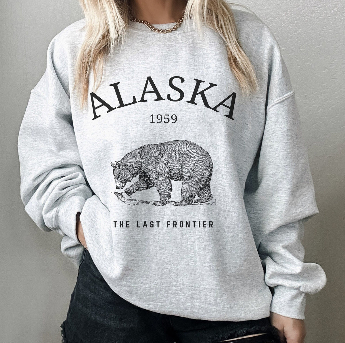 Alaska Grizzly Bear Crewneck Sweatshirt Gift Pullover Sweatshirt – Easygoing Wear · Great Gift For Fans