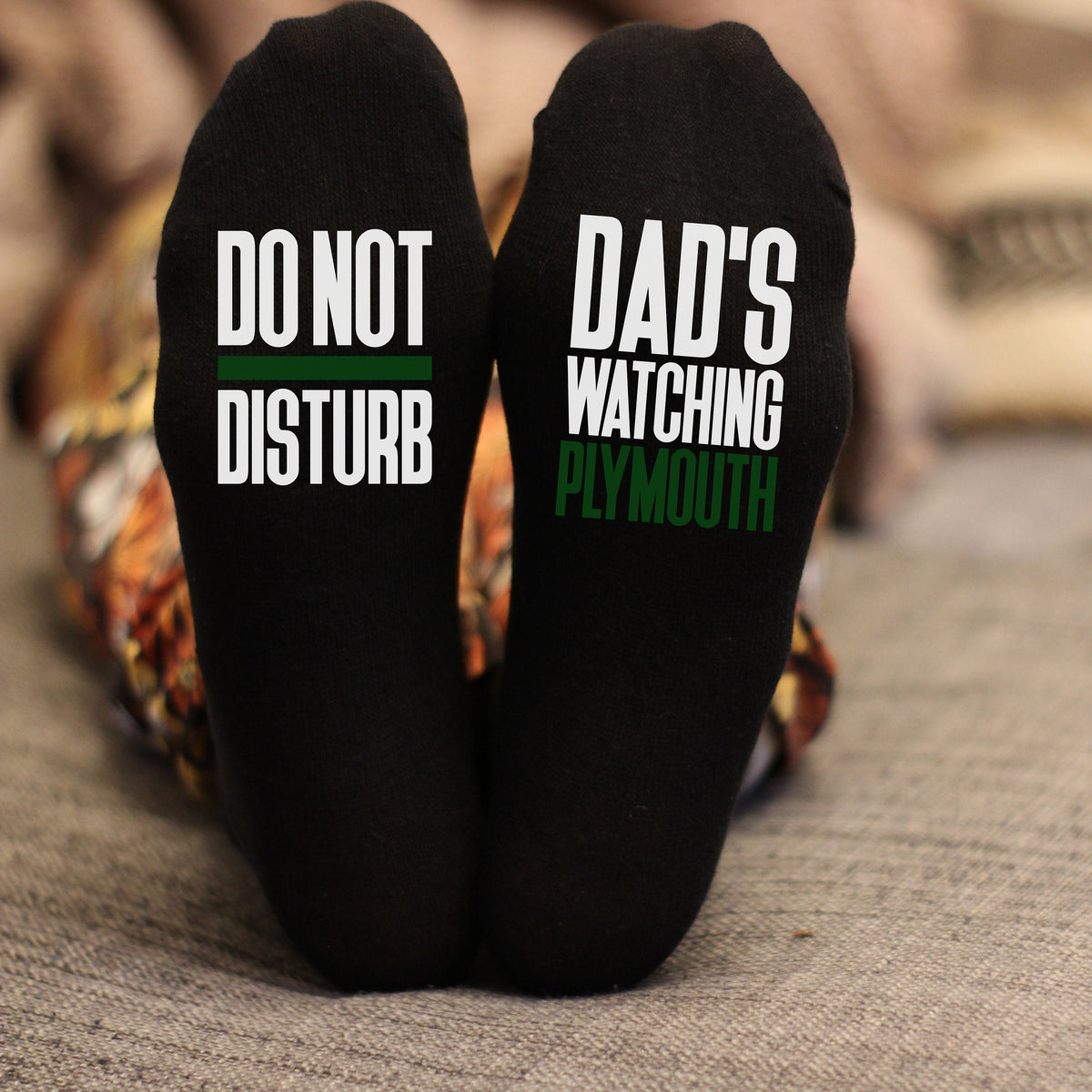 Do Not Disturb Watching Plymouth Name Socks Personalised Printed and Personalised Birthday Gift Christmas Gift Argyle Graphic Tee – Soft Feel · High-Quality Print