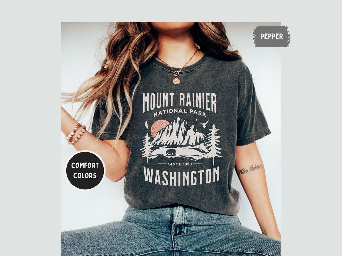 Mount Rainier National Park shirt Vintage Washington Tshirt Mount Rainier National Park gift Mount Rainier Souvenir Hiking Camping gifts Graphic Tee – Bold Style · Trending Graphic Apparel