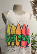 Vintage 80s Surf Mania white Tank top size XL Tank Top – Soft Feel · Trending Graphic Apparel