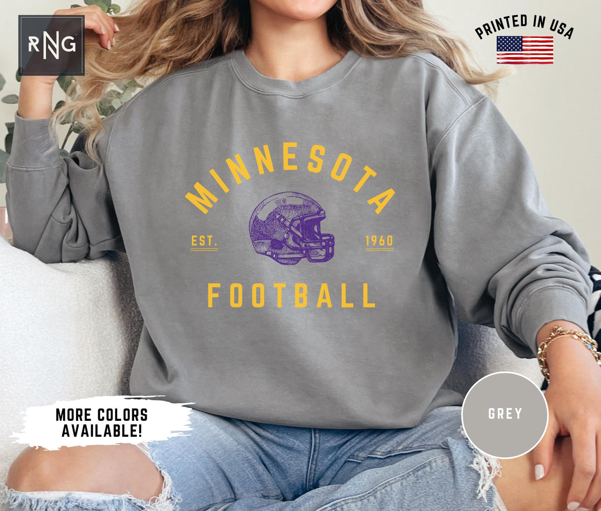 Minnesota Football Sweatshirt Viking Football Gameday Sweatshirt Minnesota Football Crewneck Minnesota Sports Fan Viking Football Gift Sweatshirt – Easygoing Wear · Trending Graphic Apparel