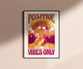 Positive Vibes Only Print Inspirational Colorful Wall Art 70s Poster Trendy Wall Art 80s Retro Wall Decor Unique Gift Graphic Tee – Soft Feel · Must-Have Style