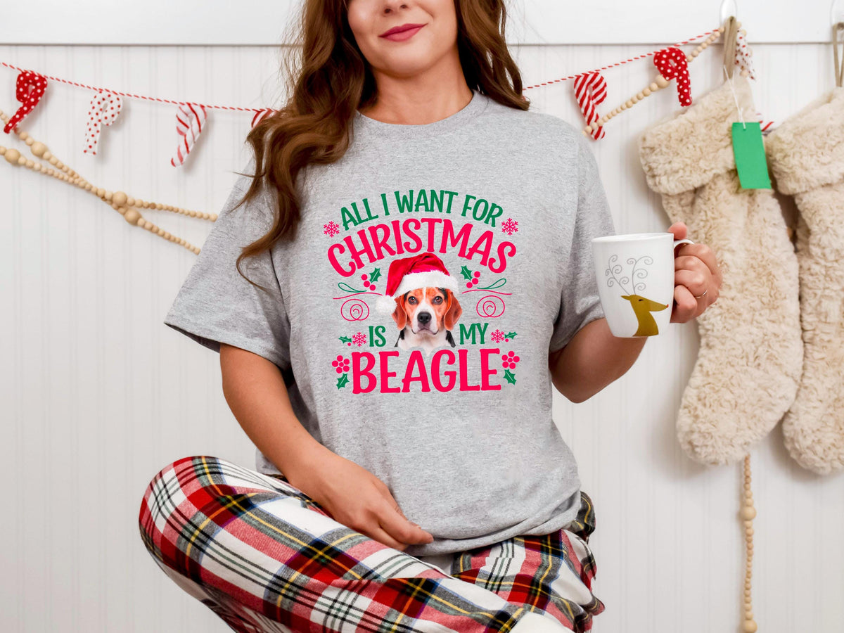 Xmas TShirt for Dog Lovers Cute Beagle Dog Christmas Tee Xmas Shirt Dog Lover Christmas Dog Shirt for Xmas Lovers Graphic Tee – Premium Graphic · Great Gift For Fans